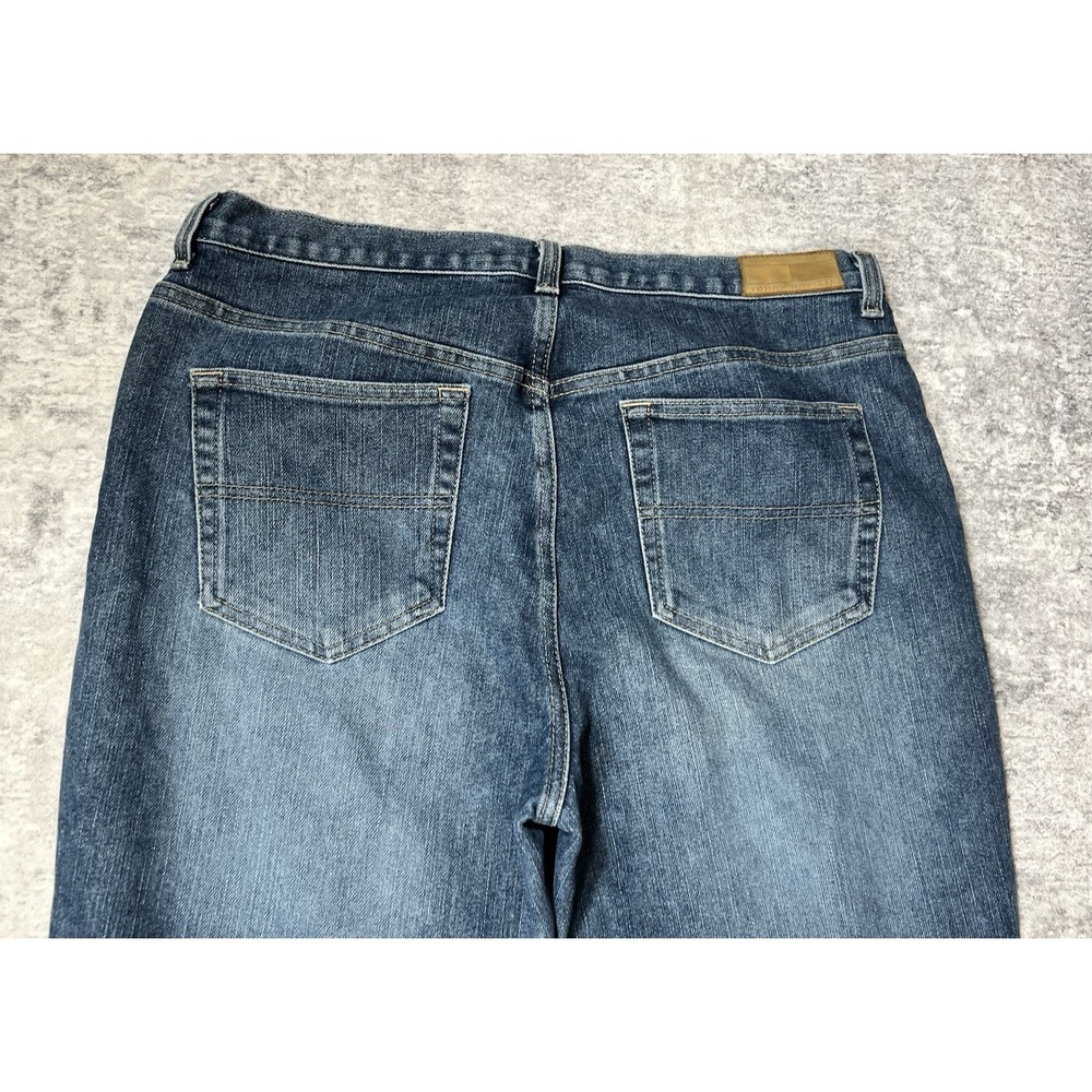 Y2K Tommy Hilfiger Hipster Bootcut Jeans Womens 34x32 Blue Denim Hip Hop Grunge - Picture 4 of 16